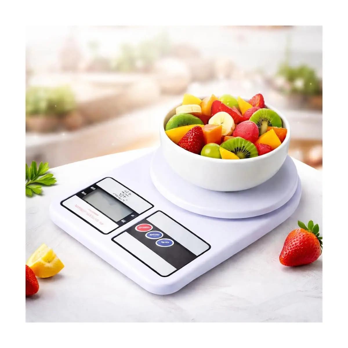 Balança de Cozinha Digital Premium Gourmet Resistente à Água Portátil Base Antiderrapante Visor de Alta Definição Pesagem Precisa Durável Moderna Ideal para Alimentos Frescos Doces Salgados Compacta