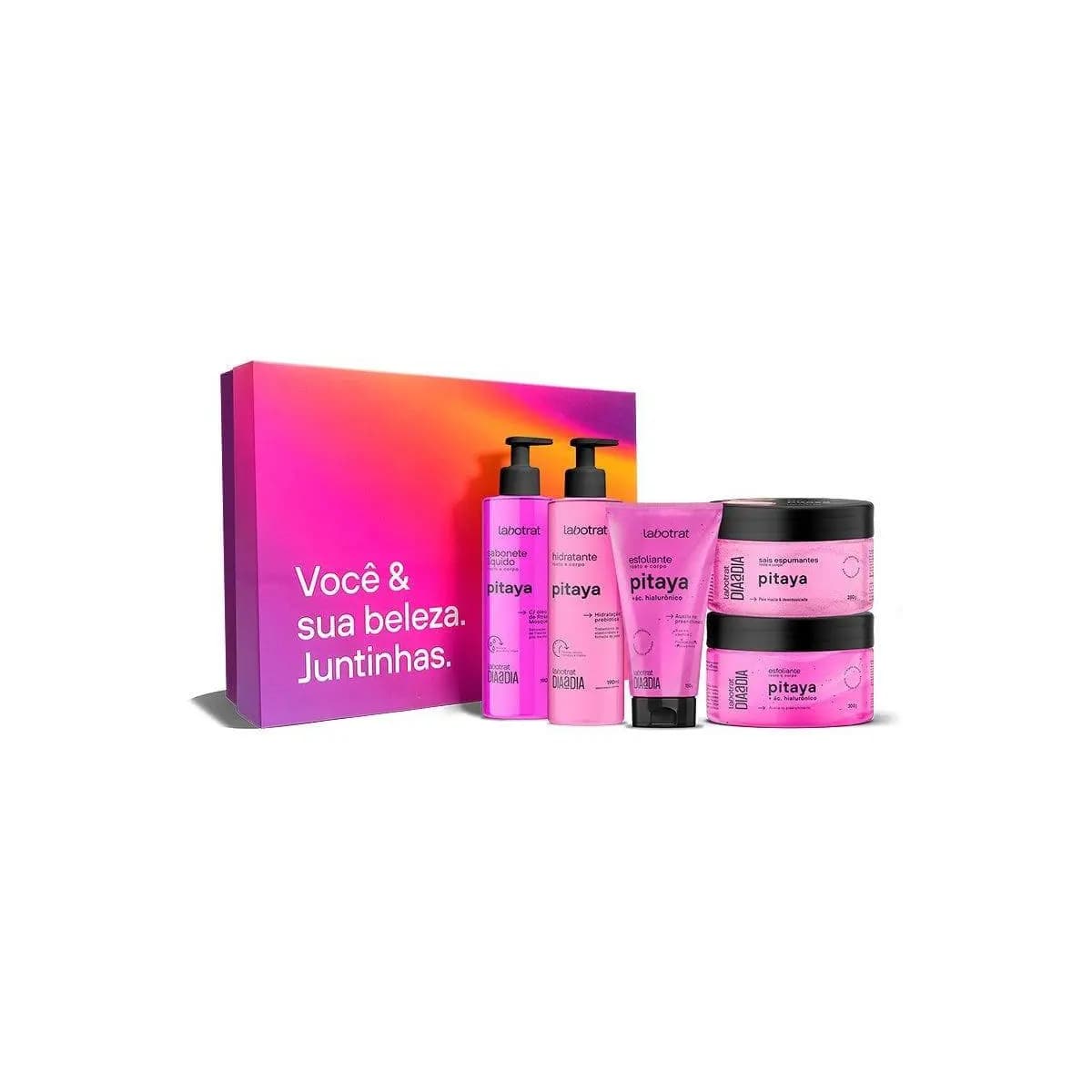 Kit Labotrat Dia a Dia Pitaya Sabonete+Hidratante+Esfoliante+Sais+Esfoliante