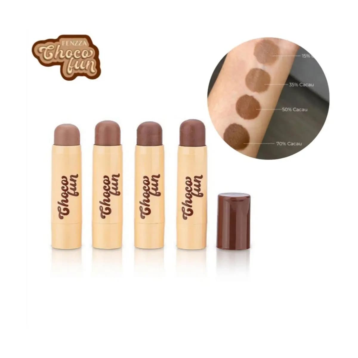 Contorno Facial em Stick Bastão Choco Fun Fenzza