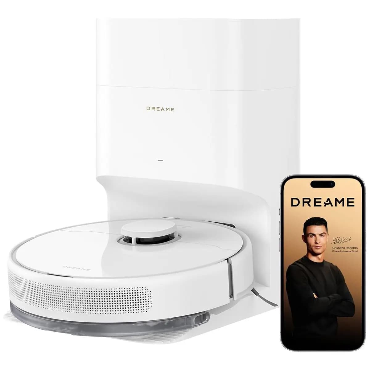 DREAME D15 Plus Robô Aspirador e Passa Pano com Autoesvaziamento, Sucção 13.000 Pa, Limpeza de Carpetes, Desvio de Obstáculos, Antienrosco, Limpeza para Pets, Bateria Longa, Compatível com Alexa, 127V