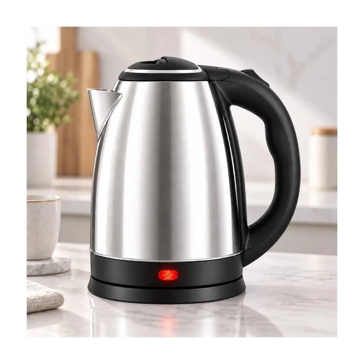 Chaleira Jarra Elétrica Térmica Bule Com Tampa Inox Prateada 1,8 Litros 1000W