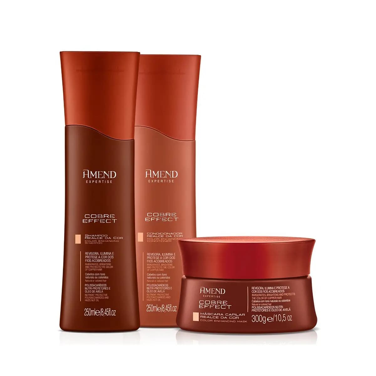 Amend Kit Cobre Effect Shampoo e Condicionador 250ml + Máscara 300g
