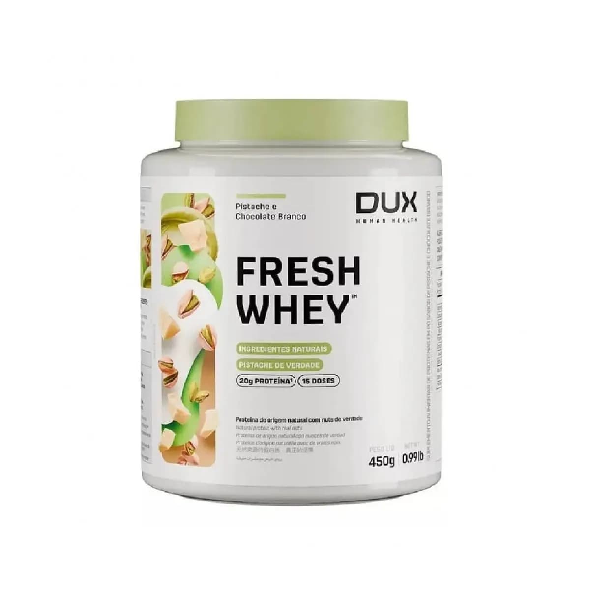 Fresh Whey Pote 450g Pistache E Chocolate Branco Dux Human Health