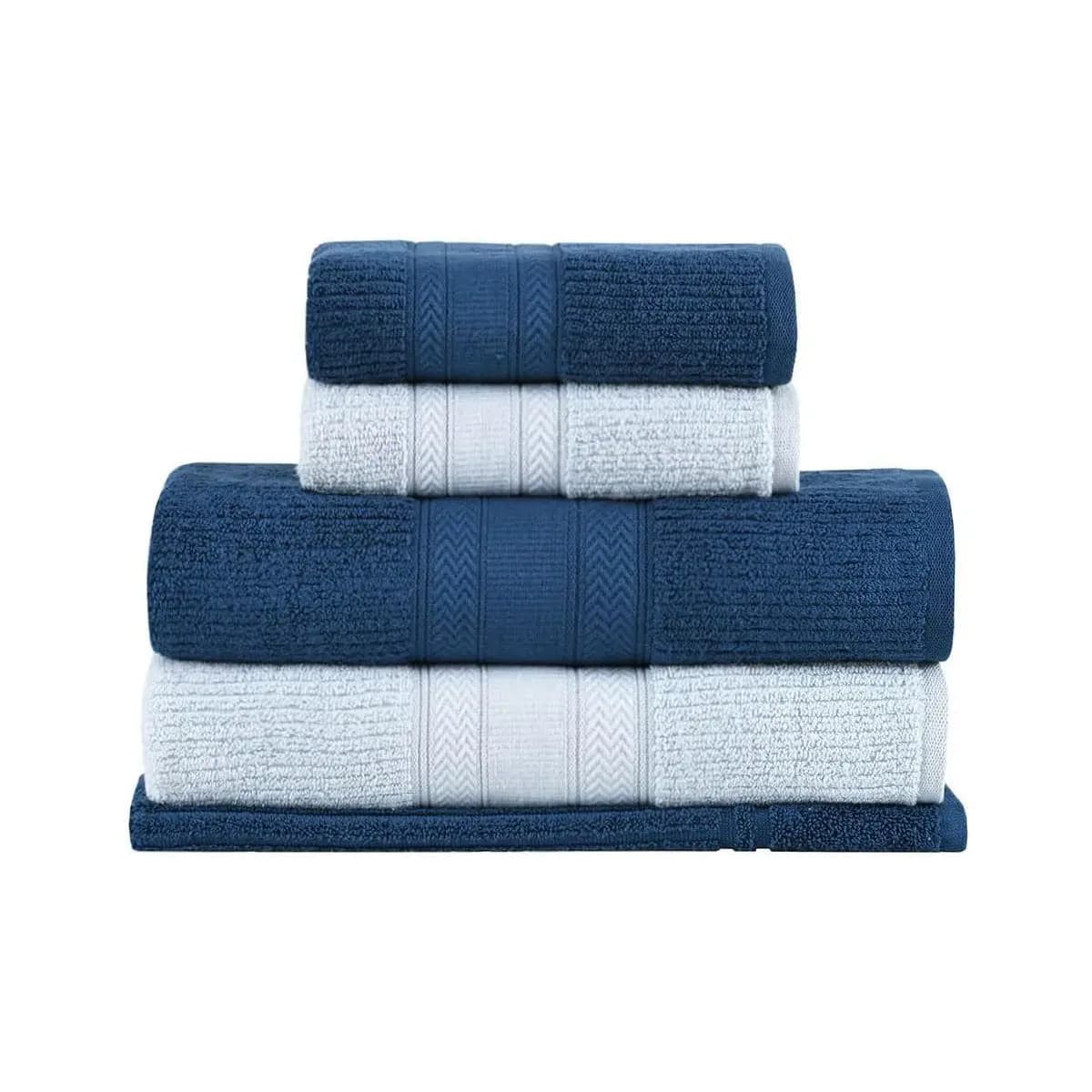 Buddemeyer Jogo de Toalhas Melissa Extra Soft, Gigante, Azul/Azul Marinho, 5 peças