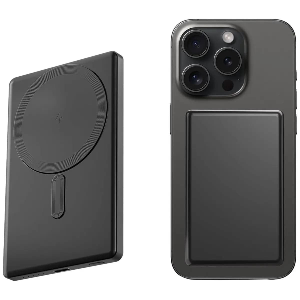 Basike Power Bank, 5000mAh Carregador Ultrafino e Portátil Universal por Indução, PD20W Carregamento Rápido, Compatível com MagSafe, 1 Saída USB C (Cinza, 5000mAh)