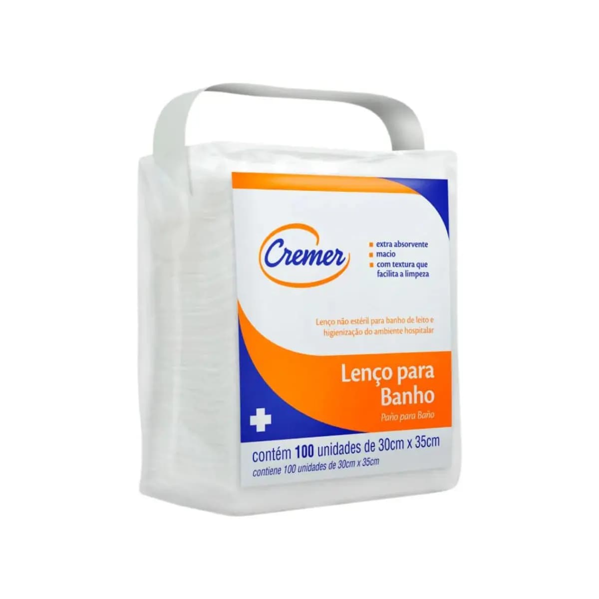Lenço para Banho e Higiene Cremer com 100 Unidades