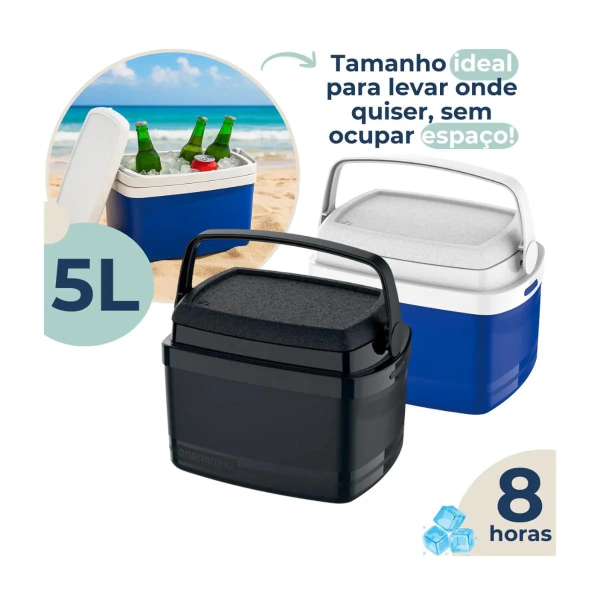 Caixa Térmica Cooler Pequeno 5 Litros com Alça Soprano