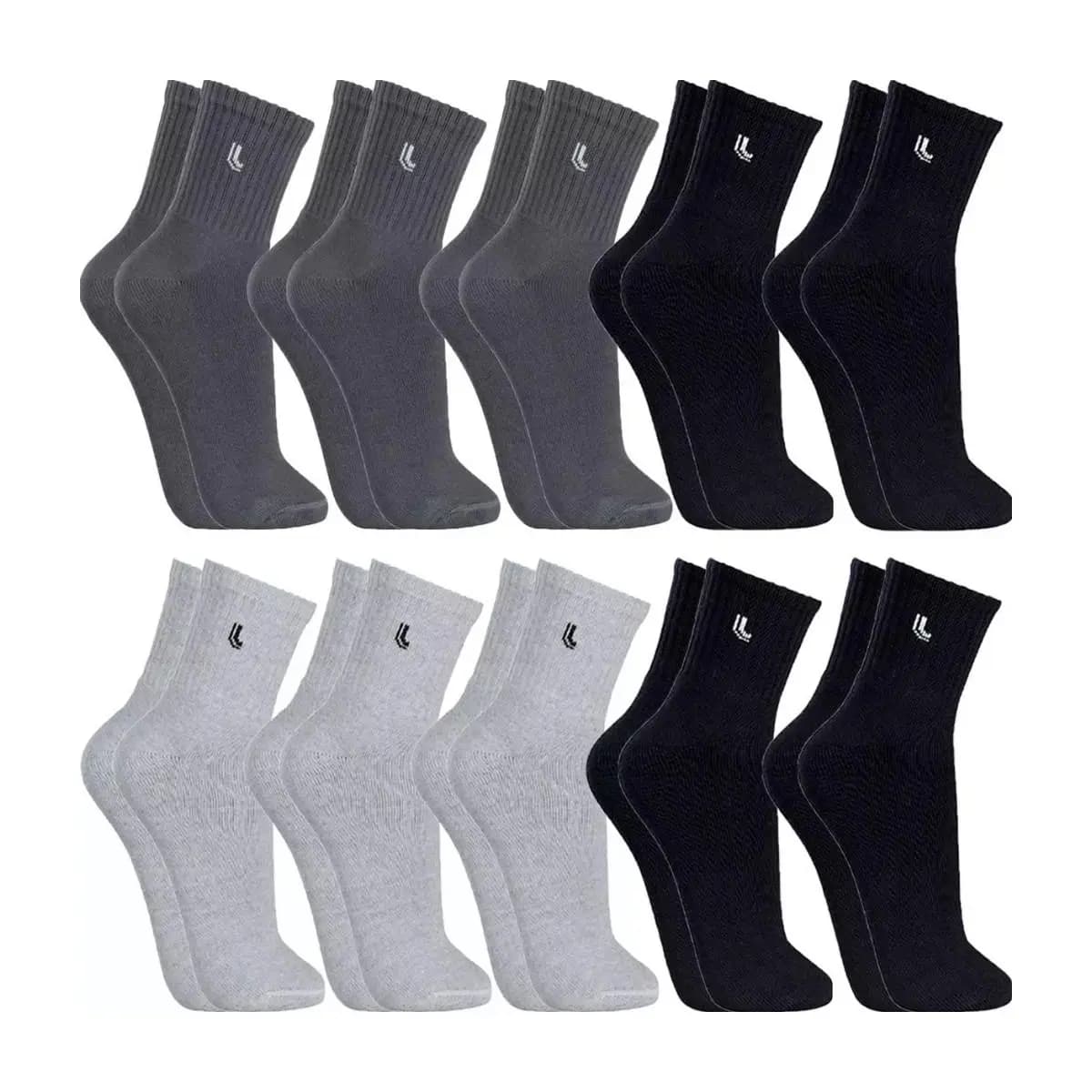 Kit 10 Pares Meias Lupo Originais Cano Médio Alto Algodão Masculina Feminina Meia Atoalhada Grossas