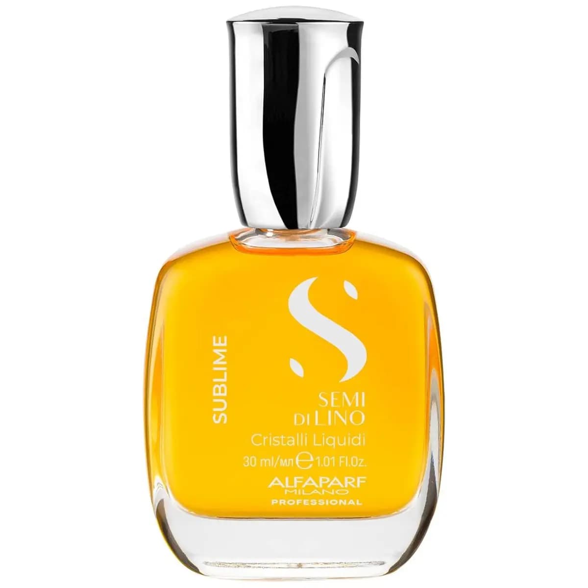Alfaparf Milano Semi di Lino Sublime Cristalli Liquidi Óleo Capilar com Proteção Térmica – todos os tipos de cabelos - Protege e ilumina - Fórmula vegana – Qualidade Profissional de salão 30ml