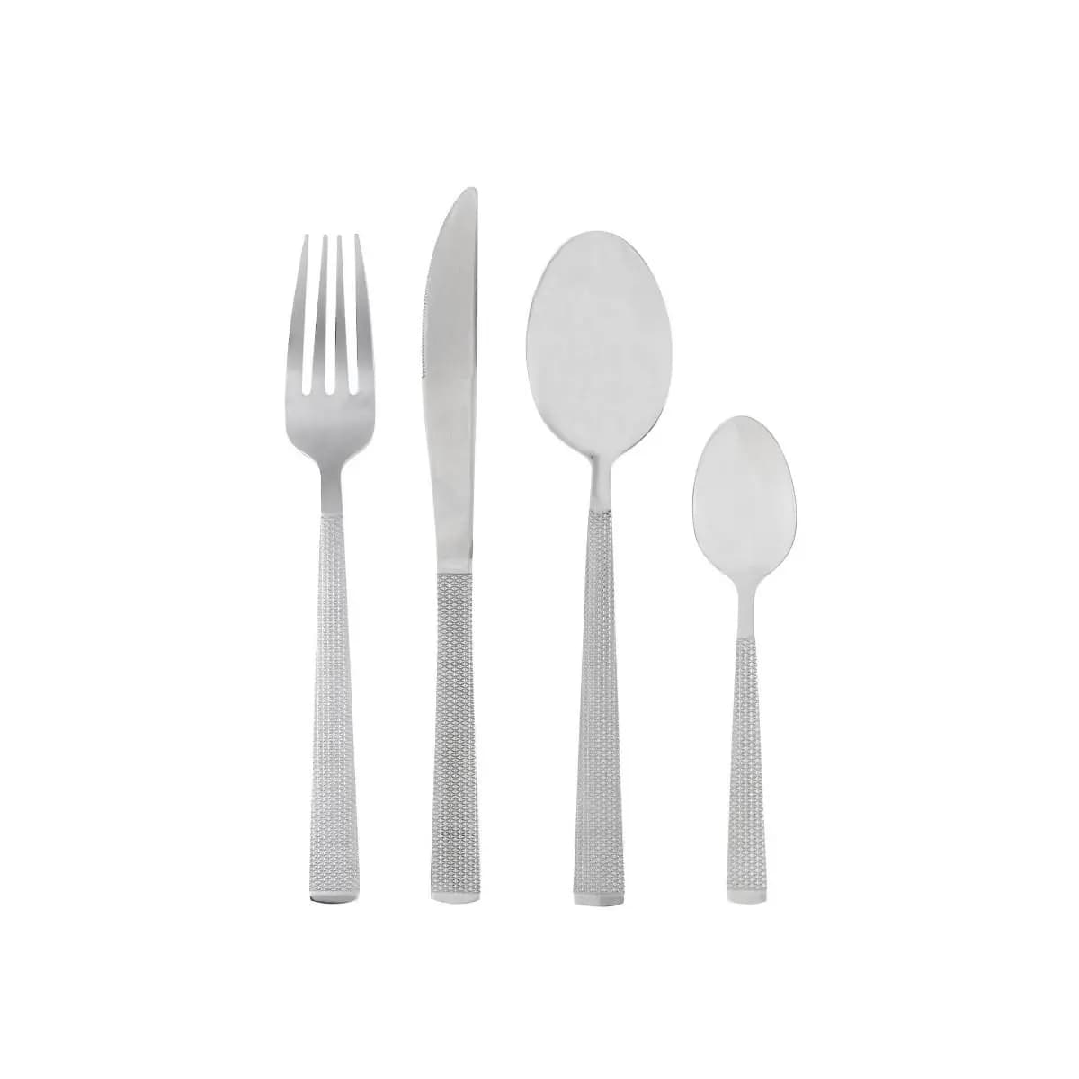 Faqueiro 16 Peças de Aço Inox Premium Santorini Prata - Lyor