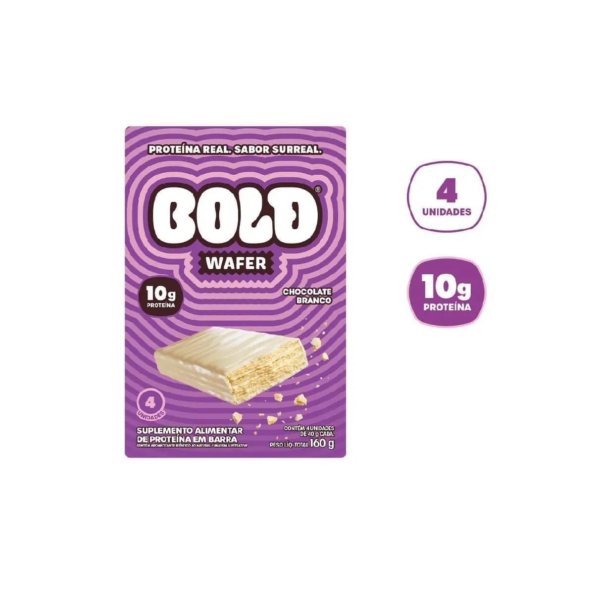 BOLD WAFER CHOCOLATE BRANCO 40G - KIT 4 UND.