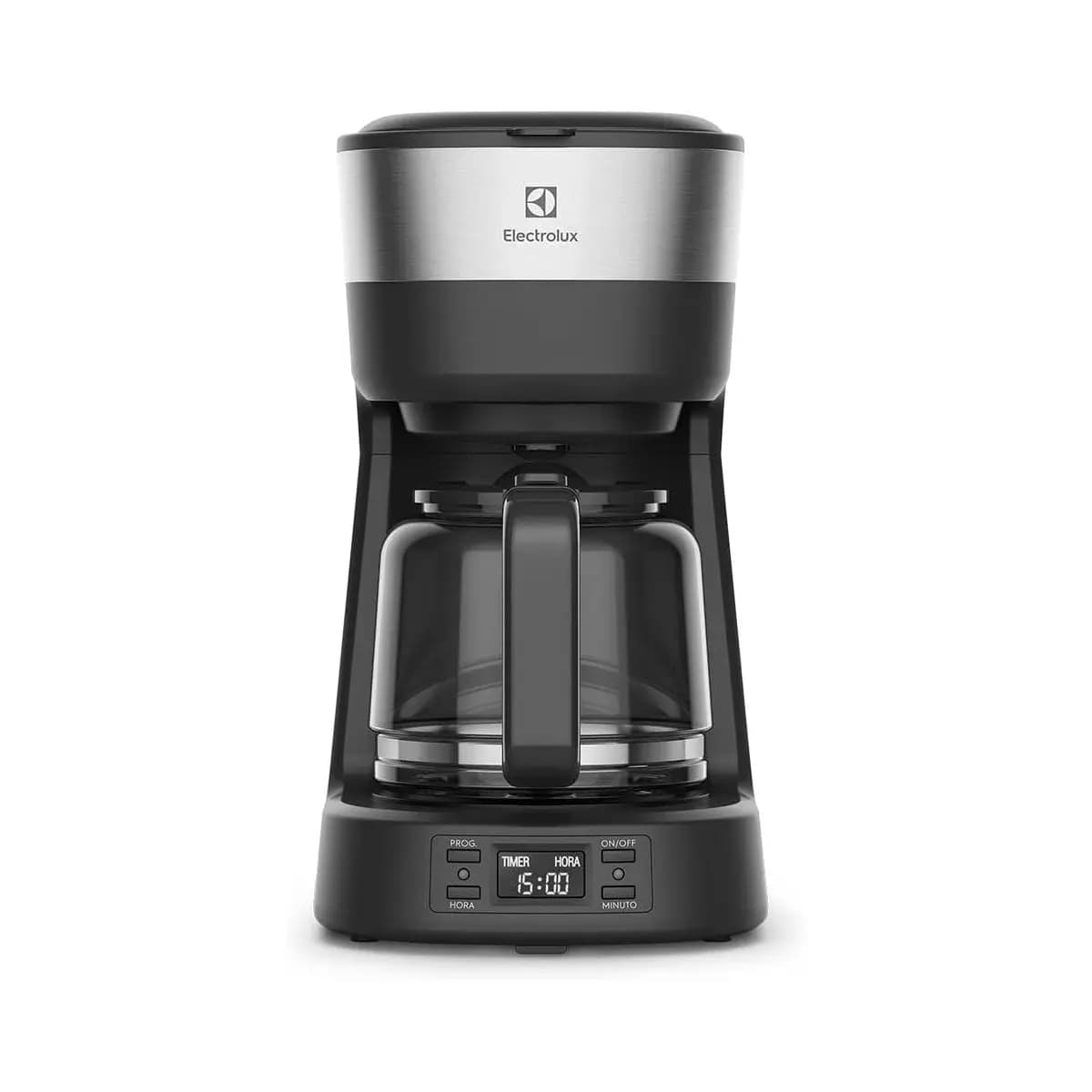 Cafeteira Elétrica Electrolux inox filtro permanente removivel capacidade 1,2L 30 xicaras função timer painel digital desligamento automatico ECM25 127v