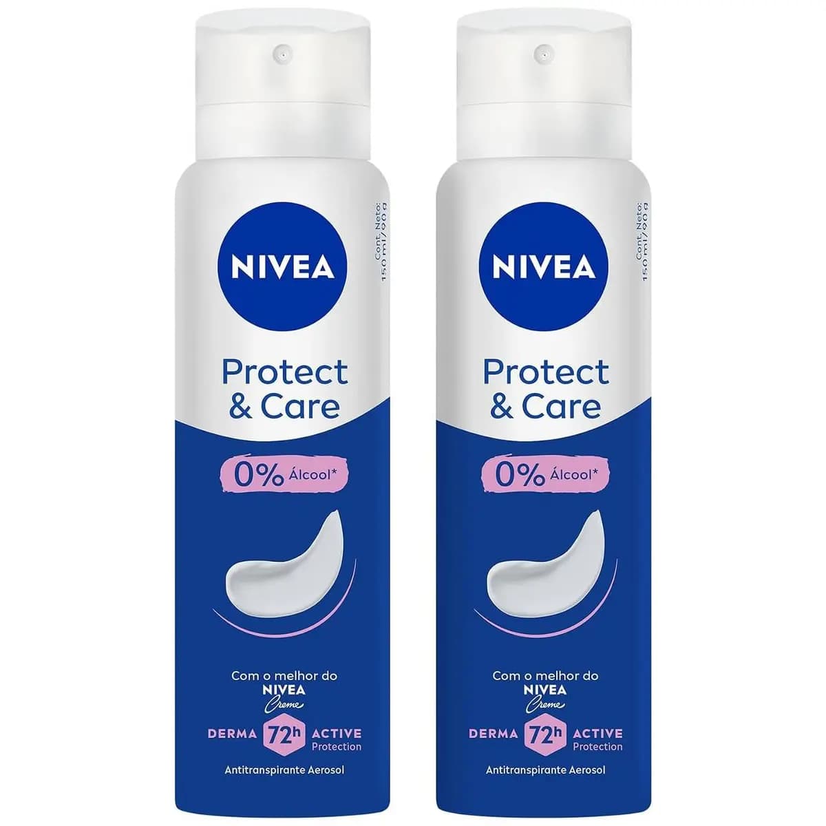 NIVEA Desodorante Aerossol Protect & Care 150 ml – Kit com 2 Unidades