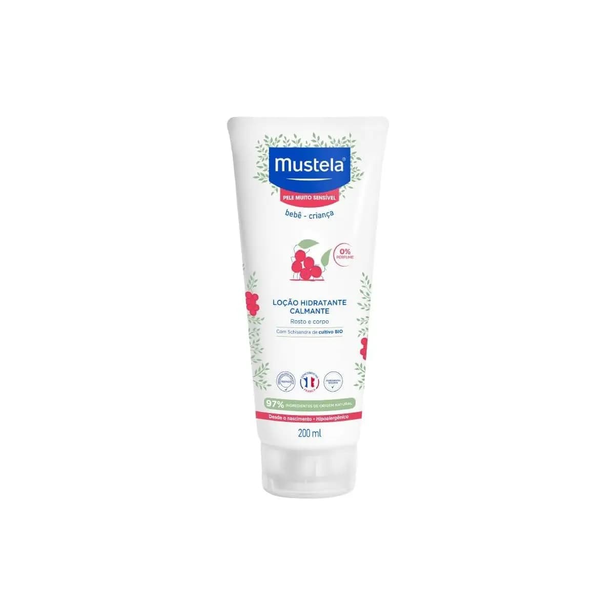Hidratante e Calmante sem Fragrância para Pele Muito Sensível/Sensibilizada dos Bebês e Crianças, Mustela Bebê, Rosa, Médio/200 ml