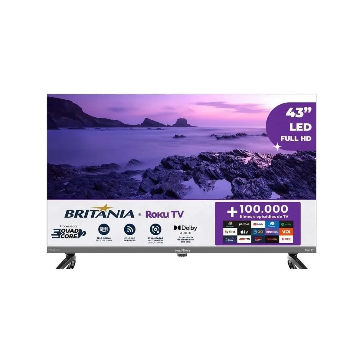 Smart TV 43" Britânia B43KRA Full HD Roku TV