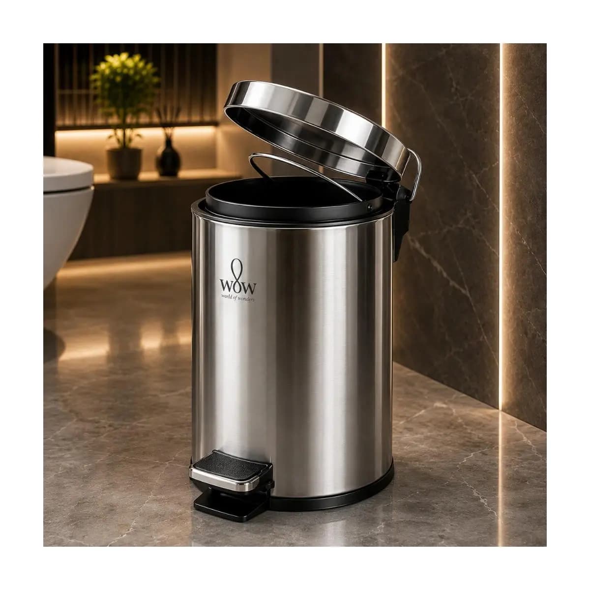 Lixeira Inox 5 Litros Cesto Com Pedal E Balde Removível