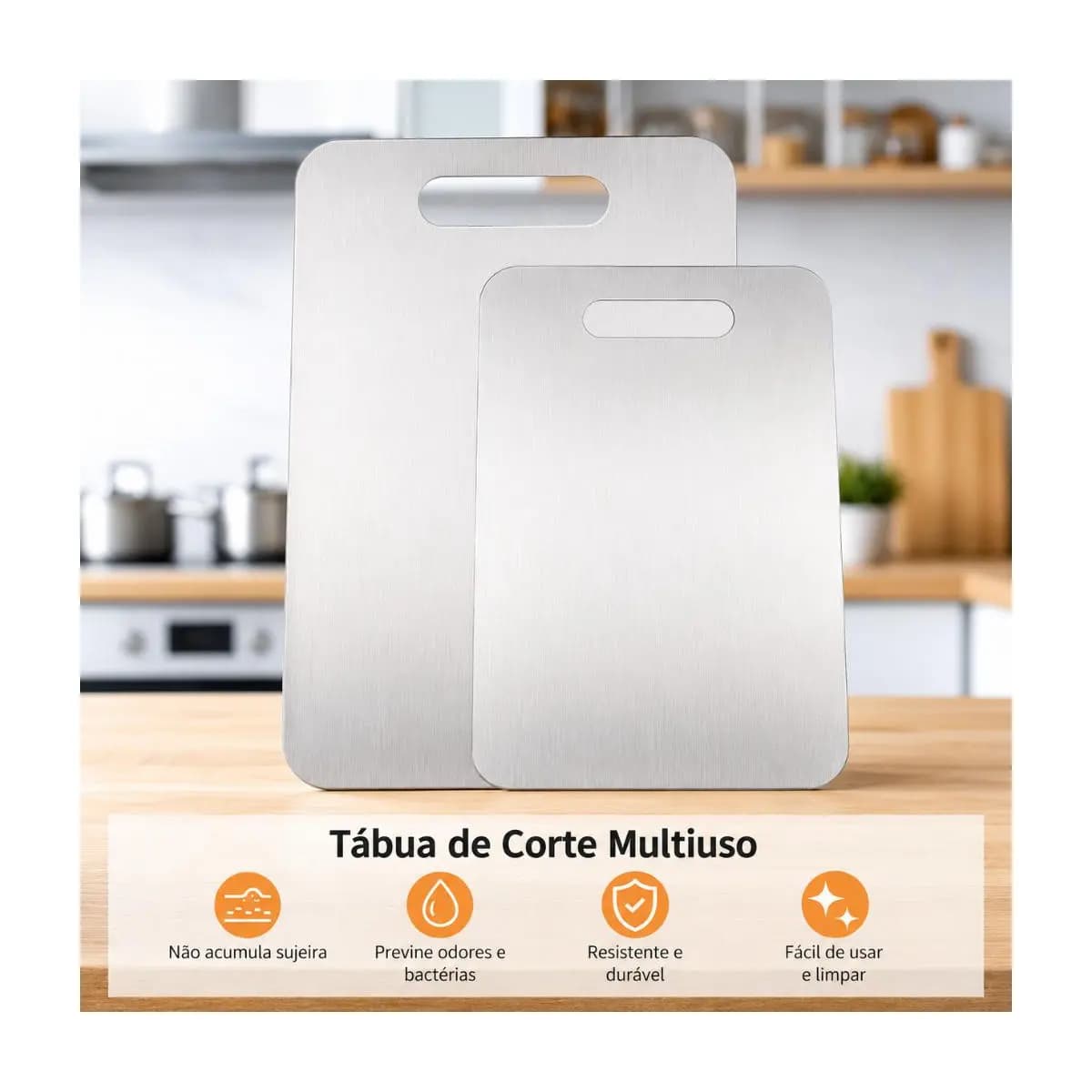 Tábua De Corte Aço Inoxidável Antibacteriana Antimofo À Prova De Mofo Cozinha Carnes Frutas
