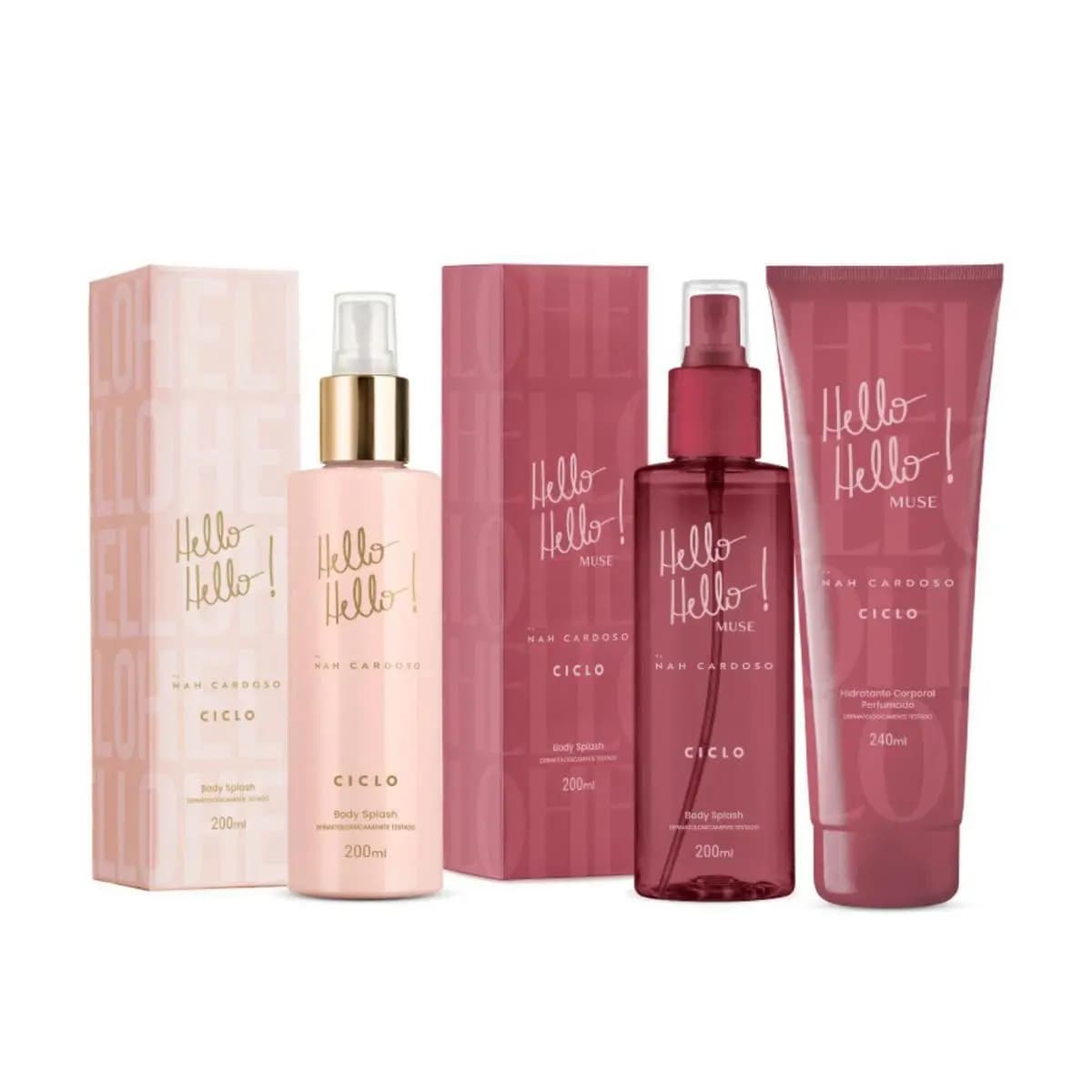 Combo Body Splash Hello Hello + Hidratante Muse + Body Splash Muse
