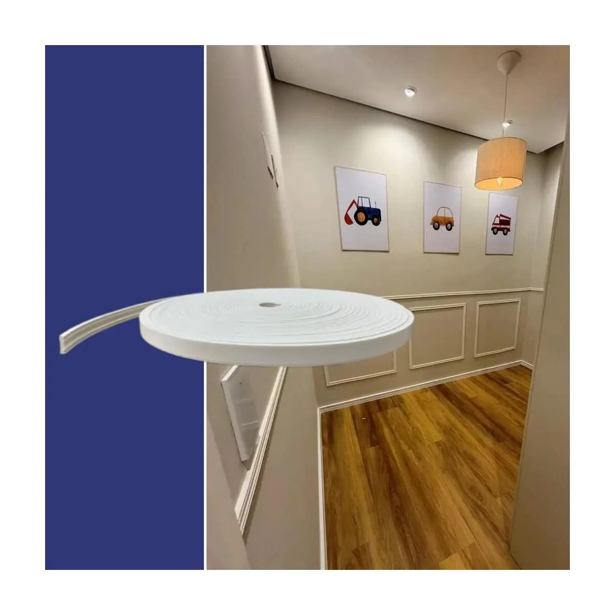 Roda Meio Boiserie de EVA Flexível Autocolante Terra 2,5CM X 8 MM