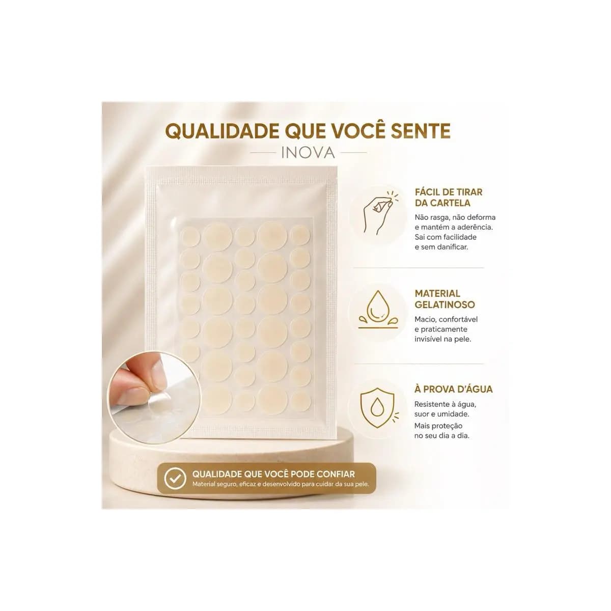 36/72/108/144 Adesivo Hidrocoloide Transparente para Espinha e Acne Secativo Seca Espinha