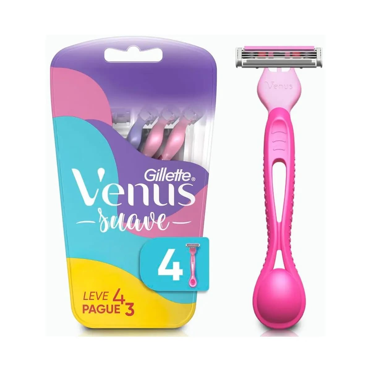 Gillette Venus Aparelho de Depilação Descartável Suave com Aloe, 4 Unidades