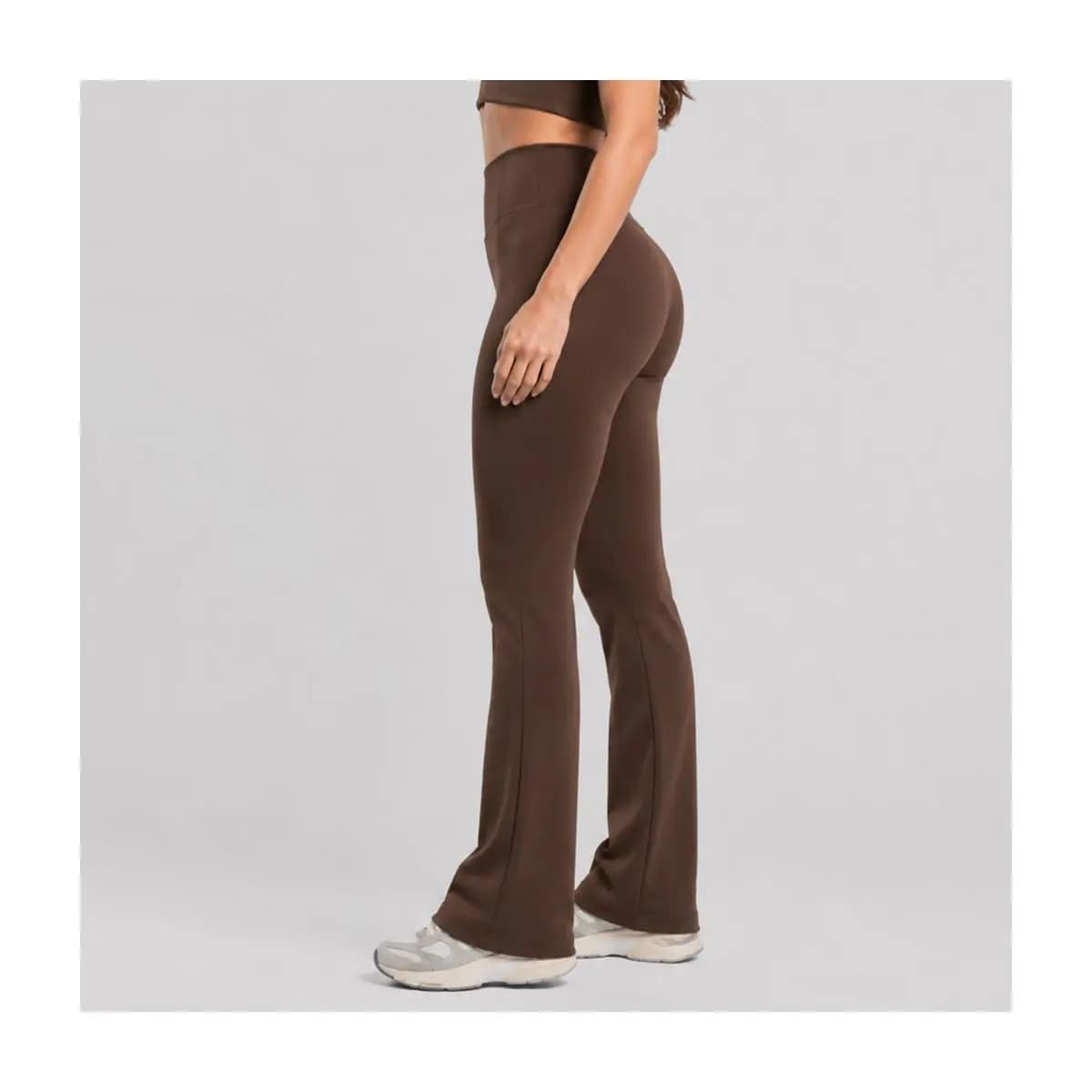 Calça Bailarina Legging Flare Reta Feminina Cintura Alta Sem Transparência Academia Fitness