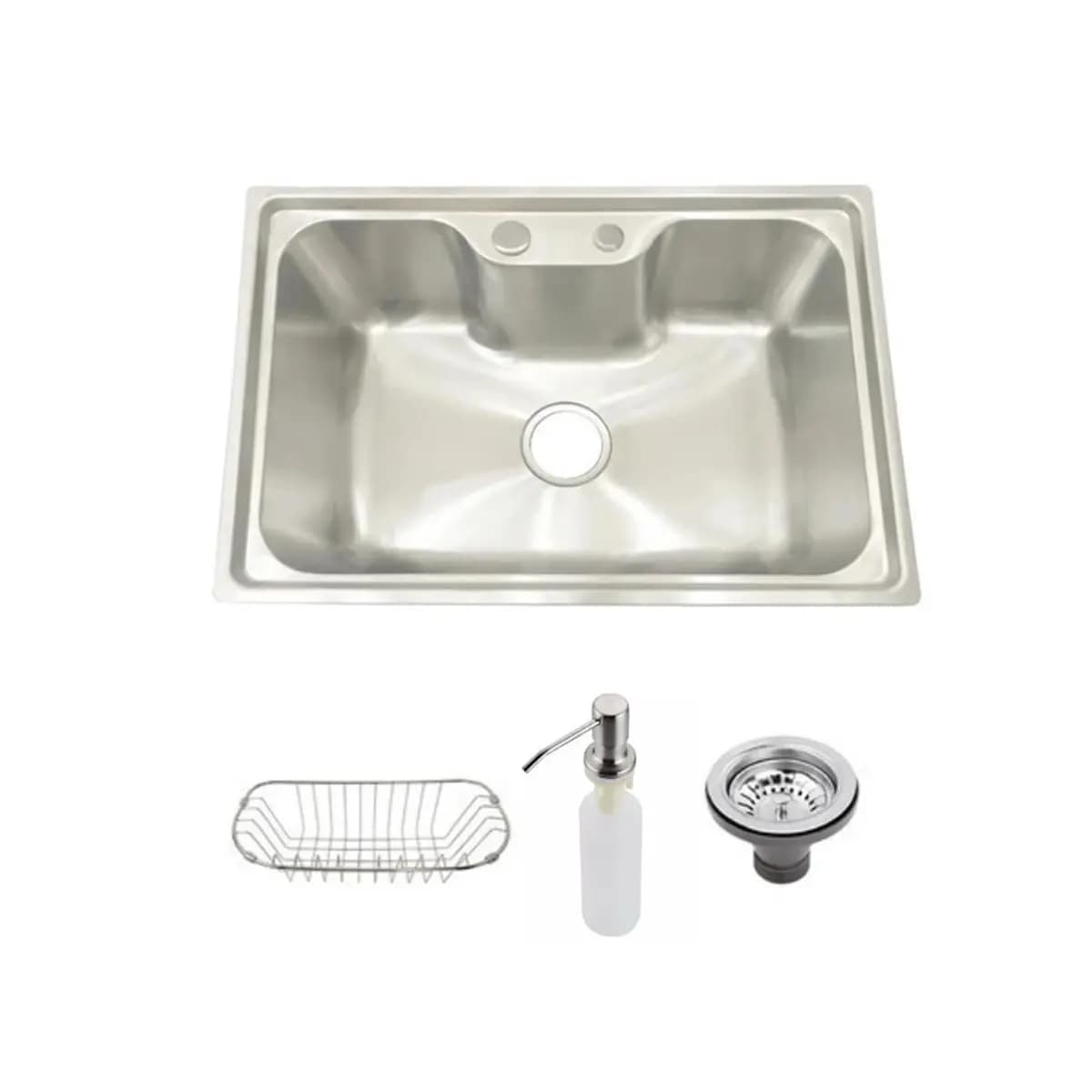 Cuba Pia Gourmet Aço Inox 201 Para Cozinha Belcca 70x45cm Kit Completo CG201-C01
