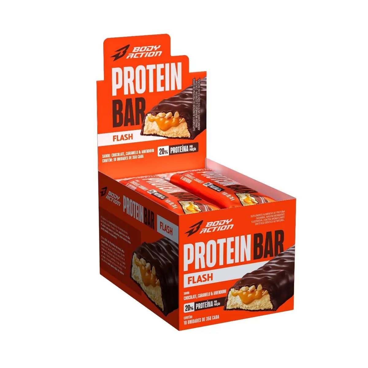Barra de Proteína Snacks Protein Bar Flash 35g 10 Unids Bodyaction