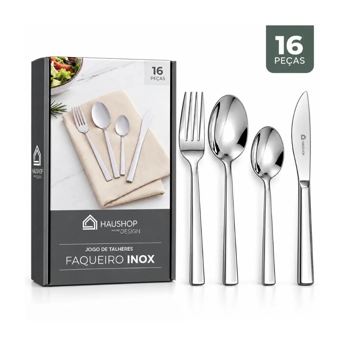 Jogo De Talheres Faqueiro Inox Home Design Haushop 16 Peças Faqueiro Completo Qualidade Premium