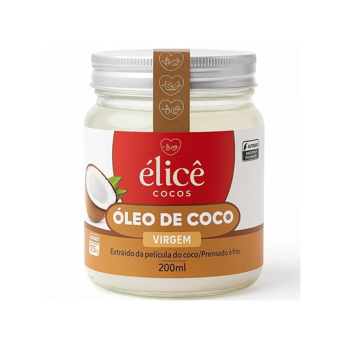 Óleo de Coco Virgem - 200ml - Élicê Coco