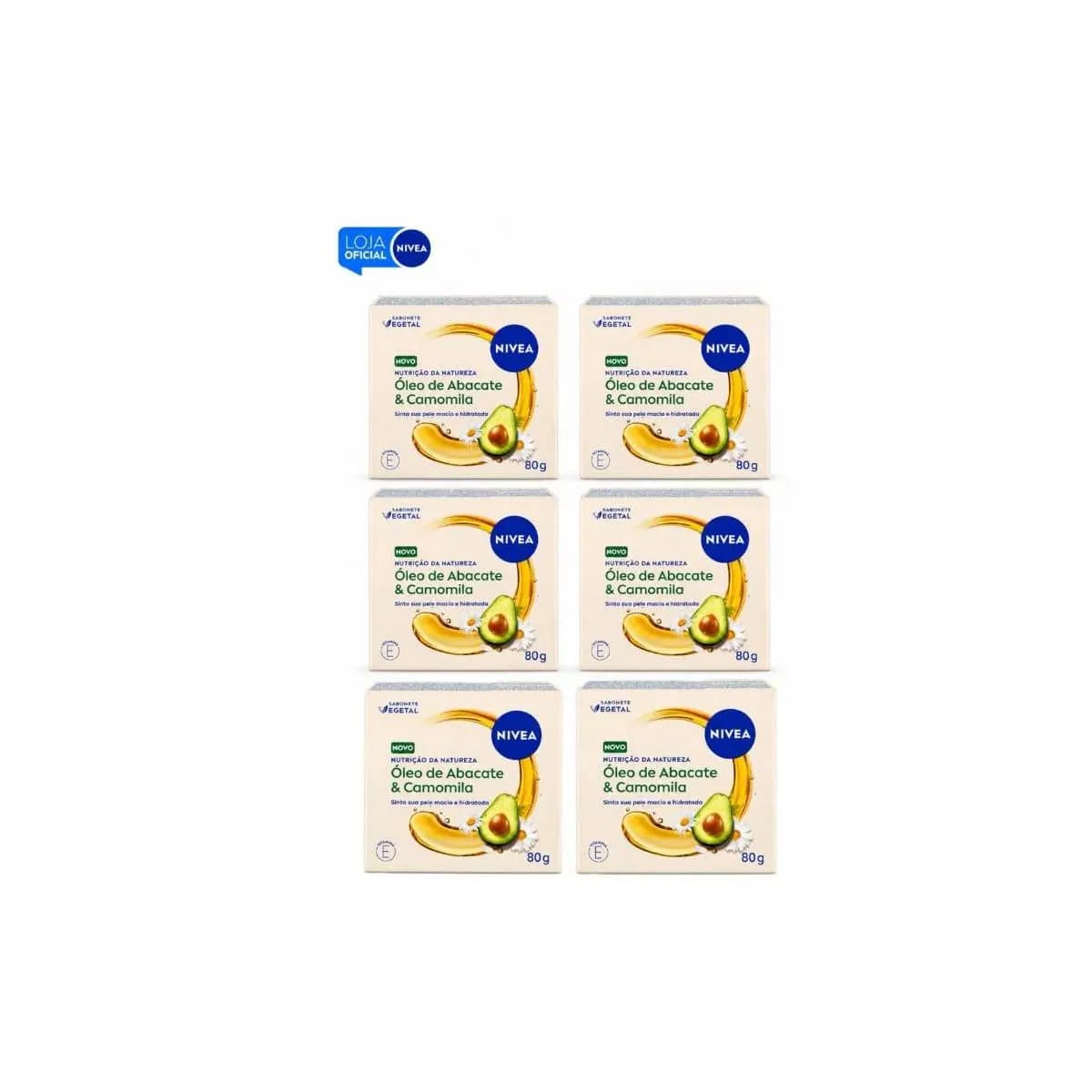 KIT NIVEA Sabonete Oleo de Abacate & Camomila 80g - 6 Unidades