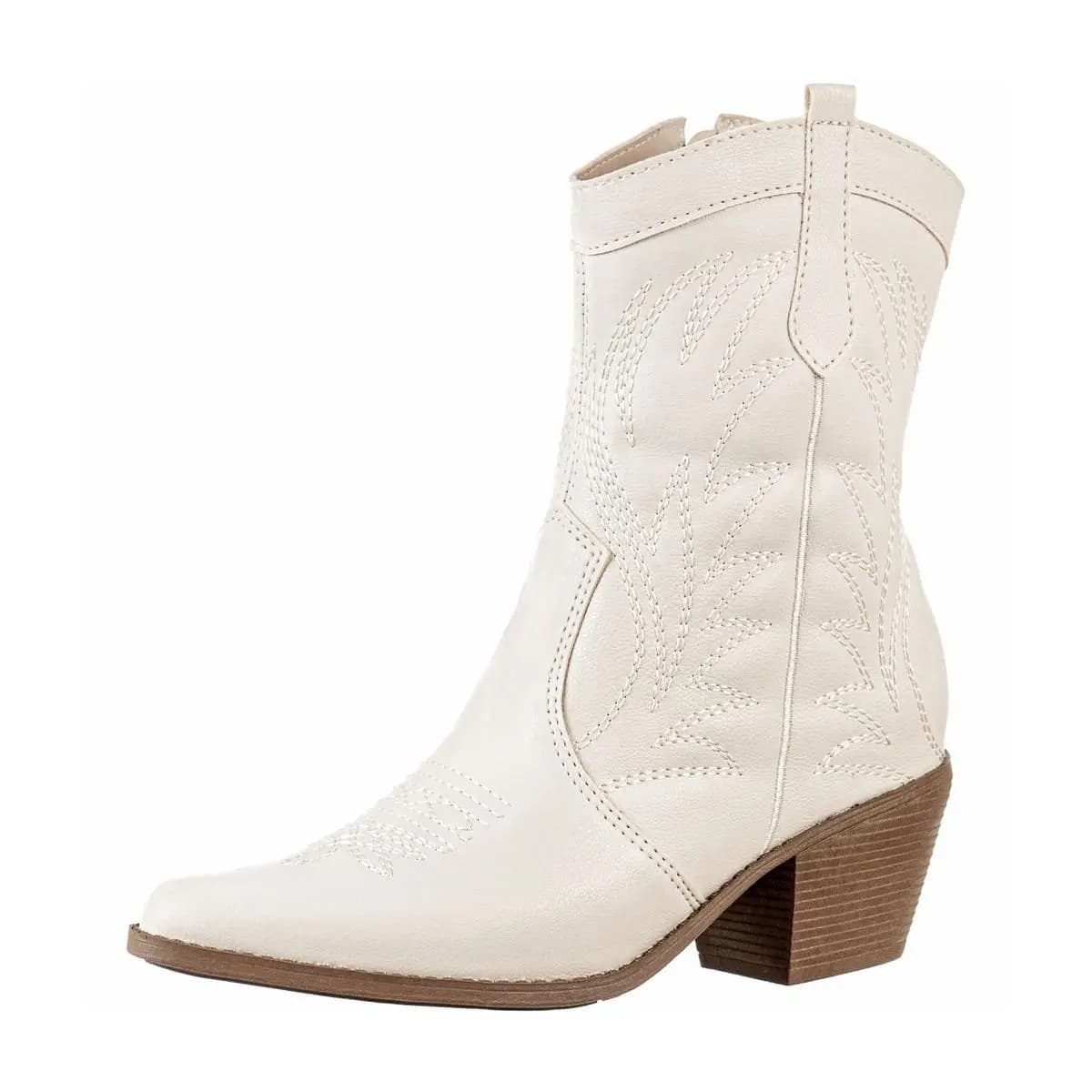 Bota Feminina Western Texana Cano Curto Bordada