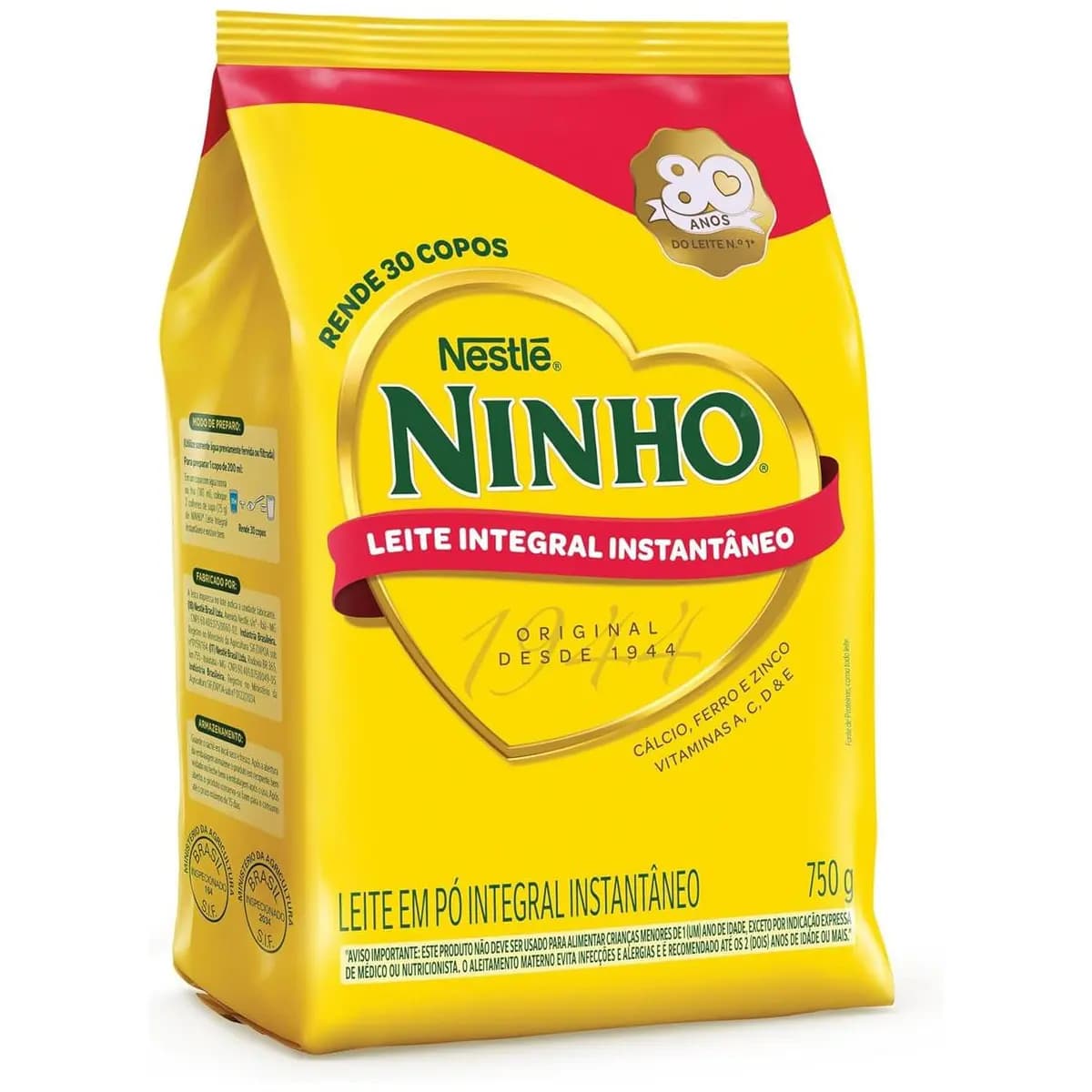 Leite em Pó Ninho Integral Instantâneo Sachê 750g