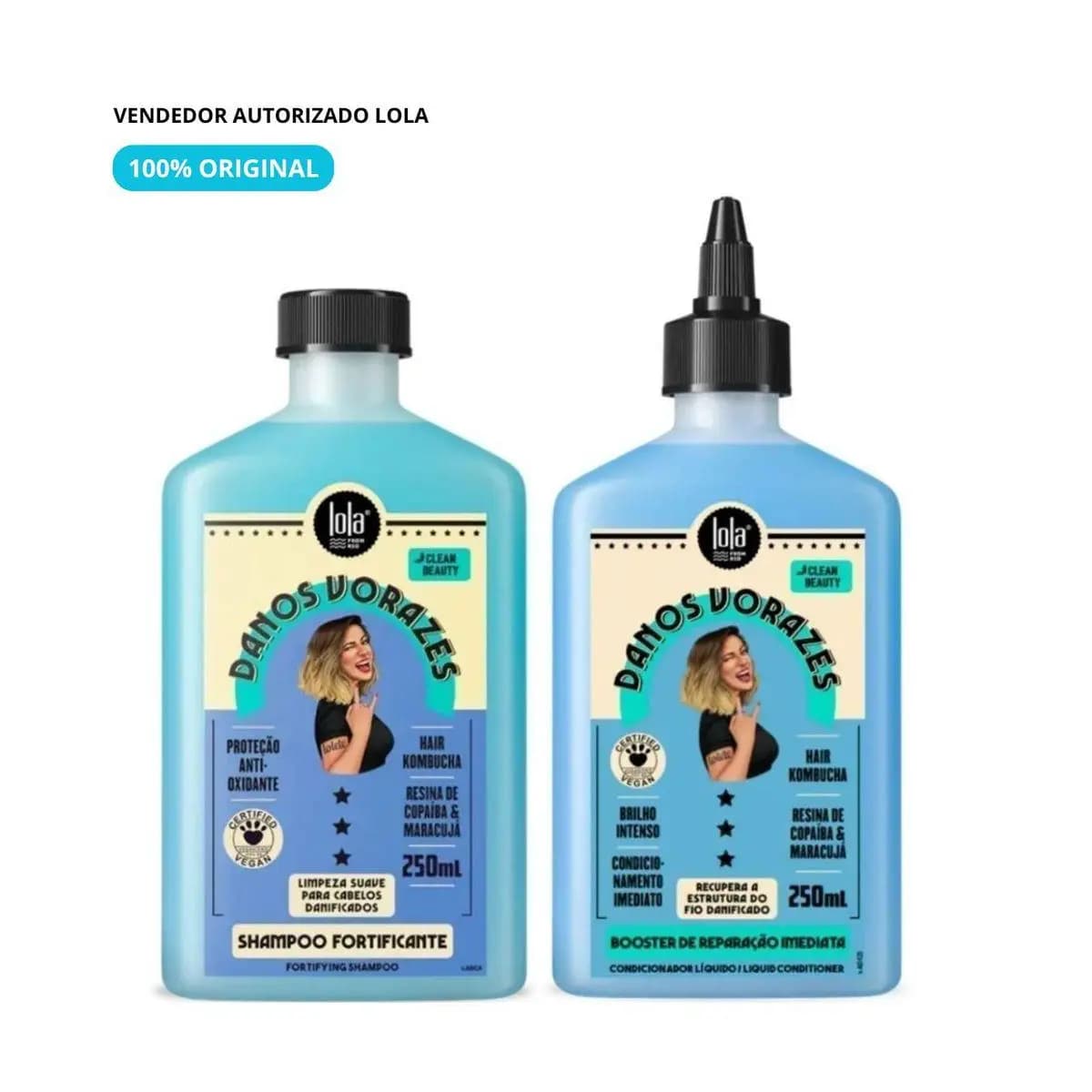 Kit Danos Vorazes Shampoo 250ml + Booster Condicionador 250ml Lola Cosmetics