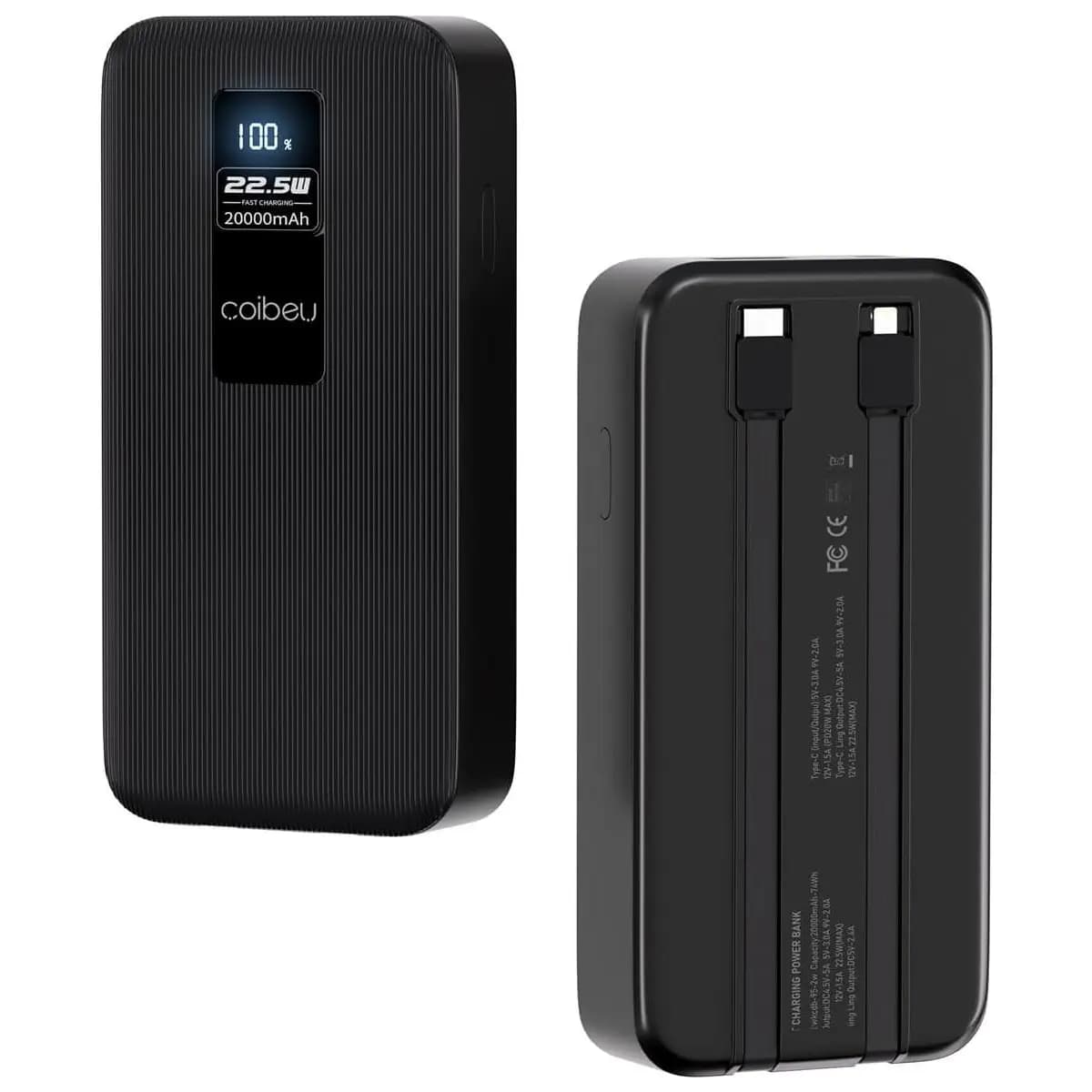 Power Bank, Carregador Portatil, 20000mAh, 22.5W, Display Digital