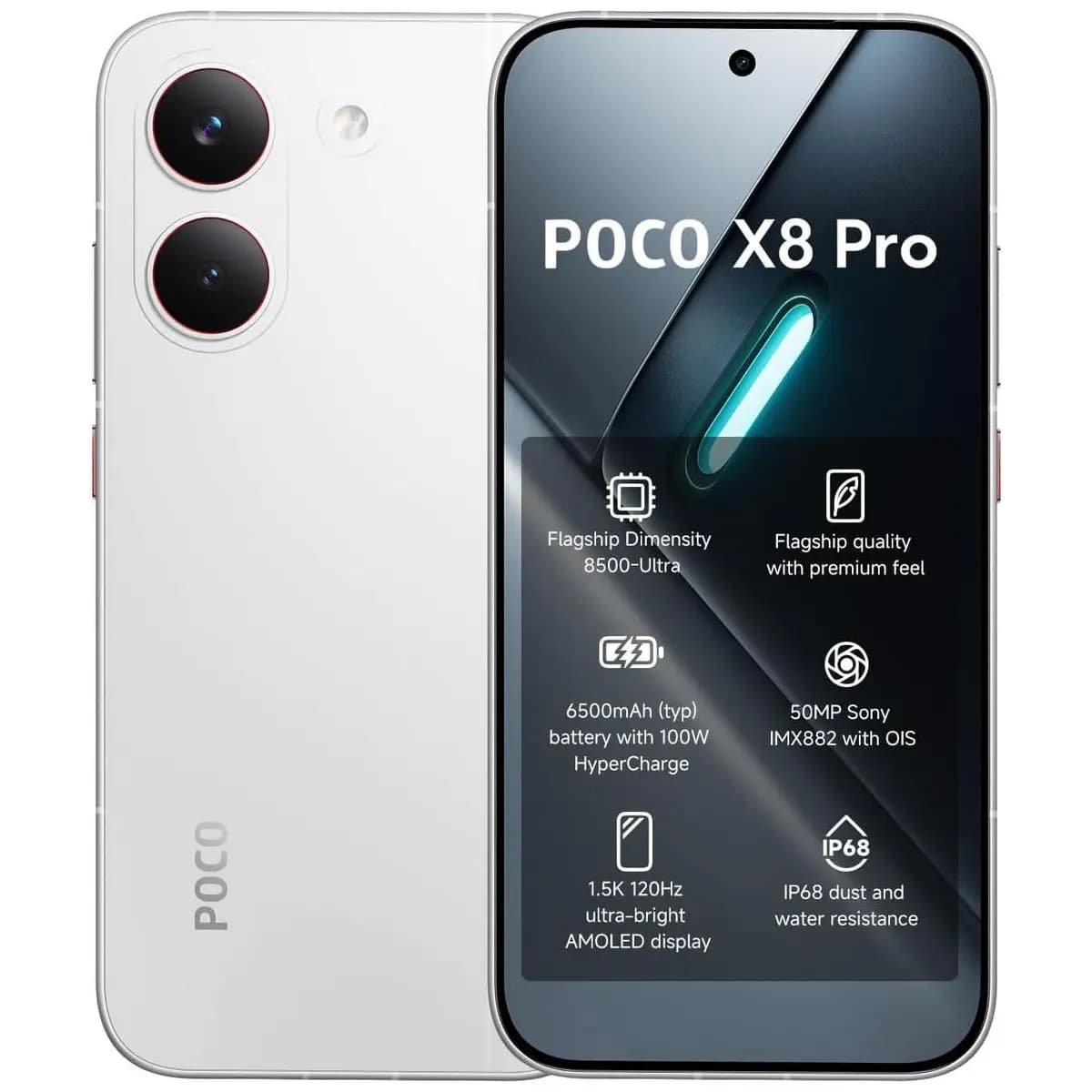 Smartphone Poco X8 Pro 512GB 12GB RAM - Branco