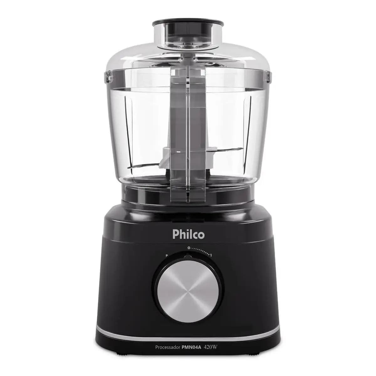 Processador de Alimentos Philco 420W com Jarra 500ml Função Pulsar e Trava de Segurança Preto PMN04A 127V
