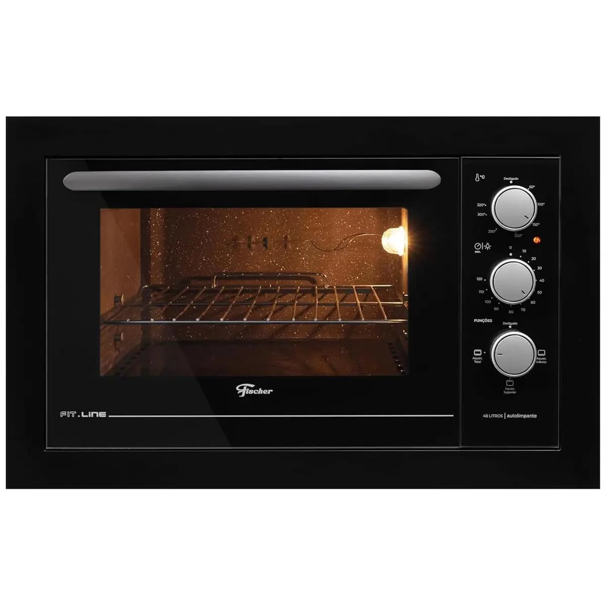 FISCHER FORNO ELÉTRICO EMBUTIR FIT LINE 48L BLACK 127V 34493-95481