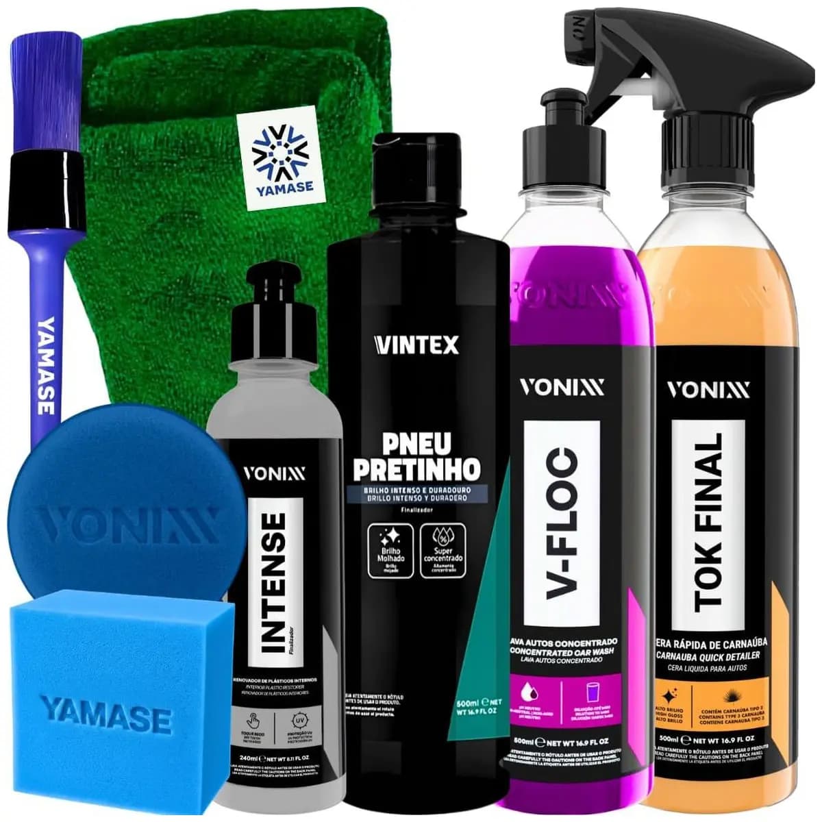 KIT SHAMPOO V-FLOC CERA TOK FINAL REVITALIZADOR INTENSE 240ML VONIXX PRETINHO VINTEX