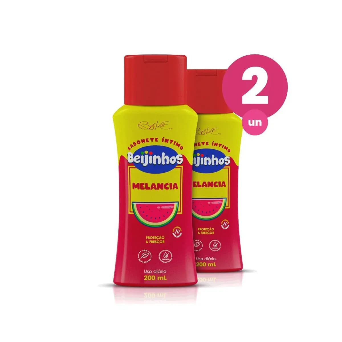 Kit 2 Sabonete Íntimo Beijinhos Proteção Melancia Controle de PH 200ml Belkit