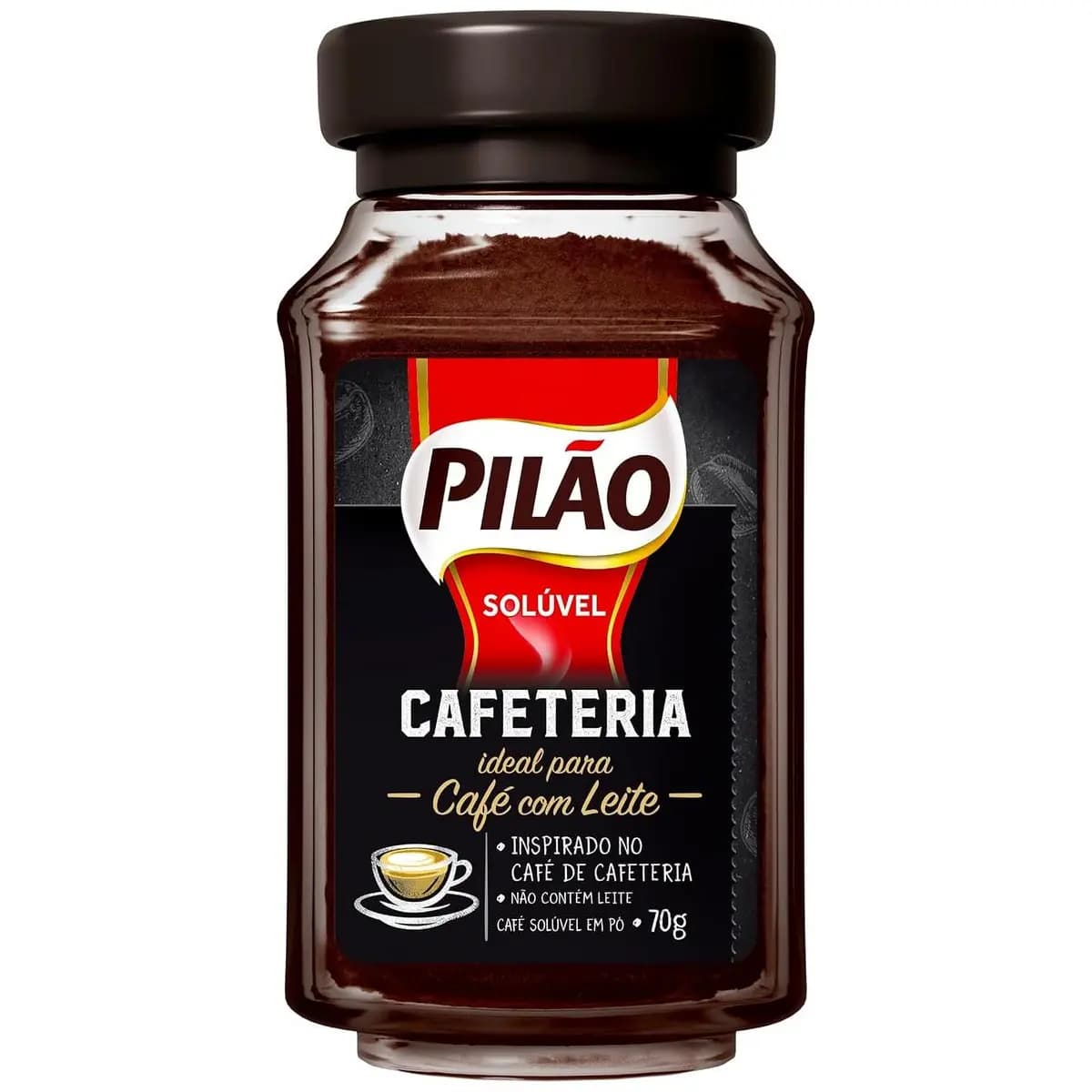 Café Solúvel em Pó Pilão Cafeteria Vidro 70g