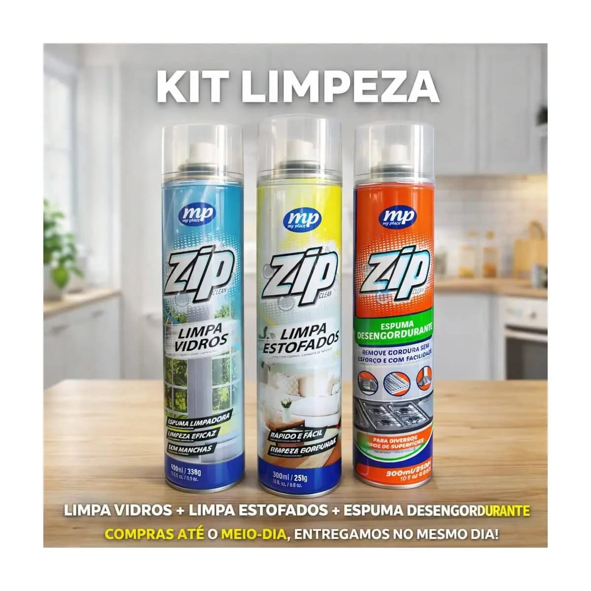 Kit Limpa Estofado , Limpa Vidro e Espuma Desengordurante May Place