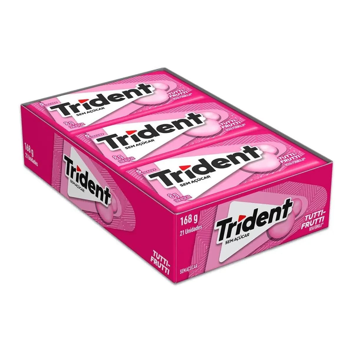 Chiclete Trident Tutti-frutti Sem Açúcar - Caixa com 21 unid. de 8g