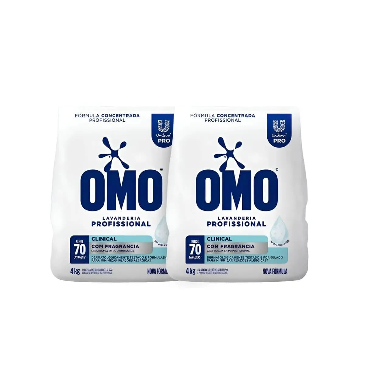 KIT C/2 Lava Roupas em Pó 4kg Omo Clinical Com Fragrância