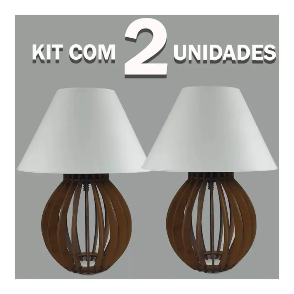 Kit 2 unidades Abajur La Finesse Cupula - Luminária Para Decoração Quarto e Sala