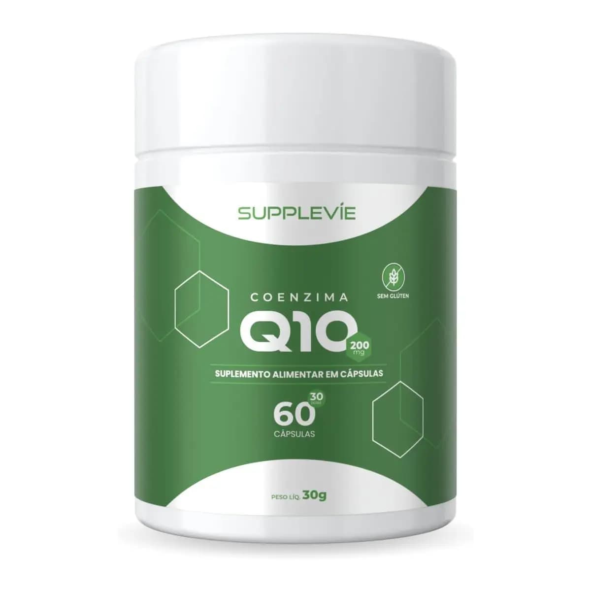 Coenzima Q10 200mg Ubiquinona Alta Concentração Alta Absorção Suplemento Alimentar 60 Cápsulas Supplevíe
