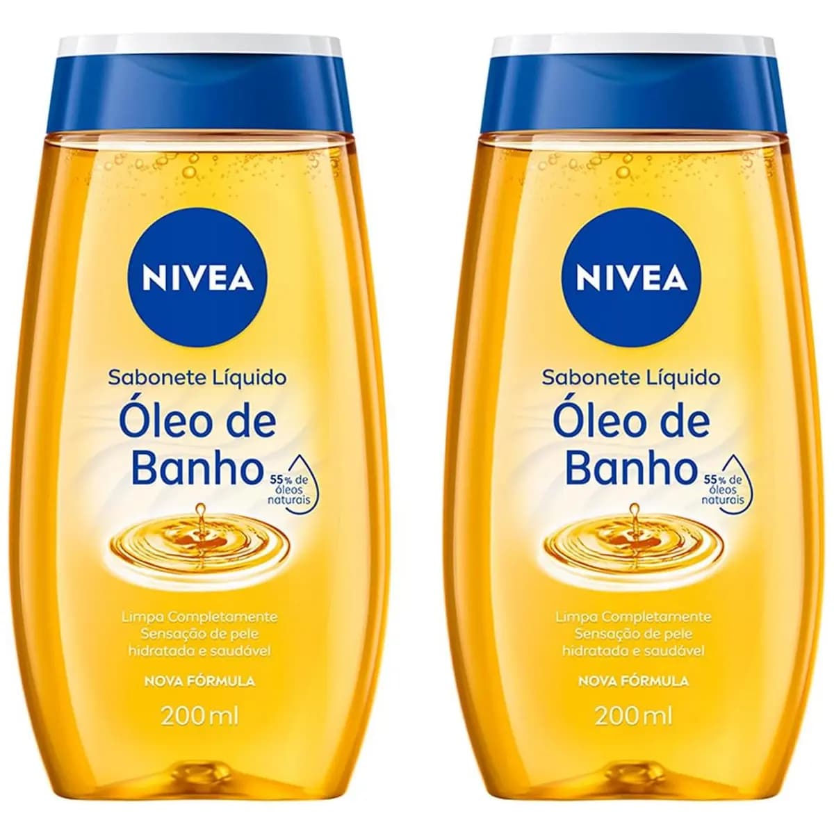 NIVEA KIT Sabonete Líquido Óleo de Banho 200ml - 2 Unidades