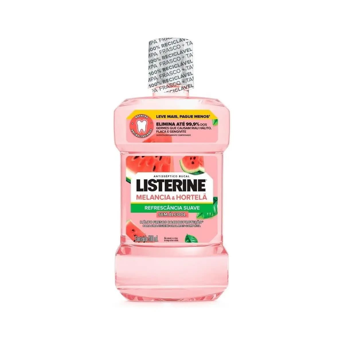 LISTERINE® Melancia & Hortelã Enxaguante Bucal Sem Álcool, 500mL