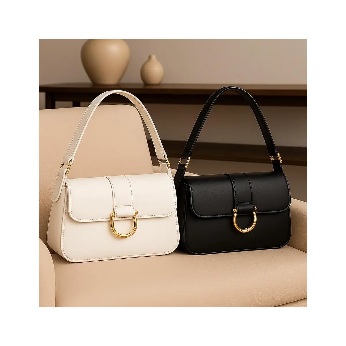 Kit Bolsa Feminina 2 peças Lançamento Nova Tendencia Elegante Alça Transversal Mega Oferta