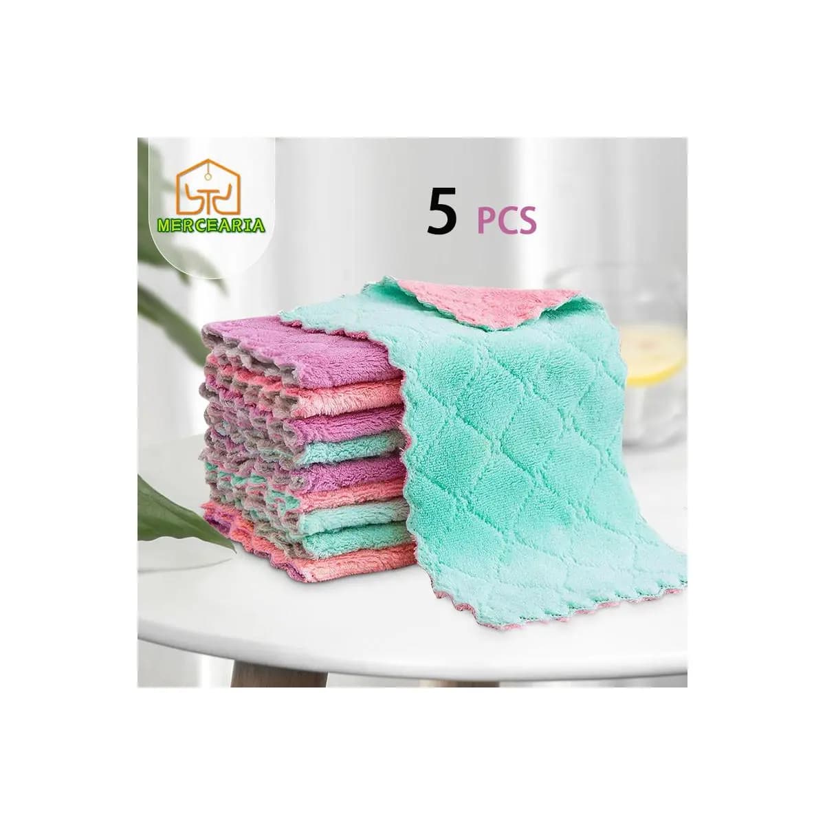 1/3/5 pcs Pano absorvente de microfibra para mesa de cozinha, pano de limpeza